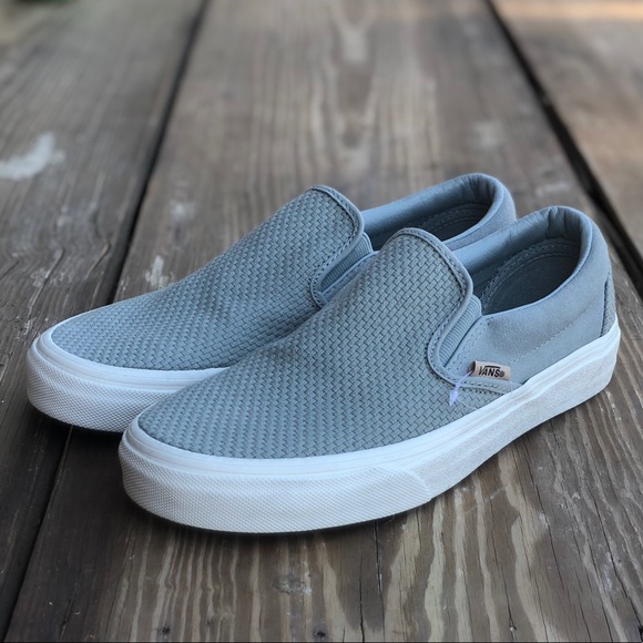 vans woven check slip on belgian block
